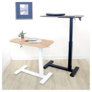 【Artso 亞梭】H形多功能移動單側升降邊桌(氣壓升降/筆電桌/懶人桌/工作桌)