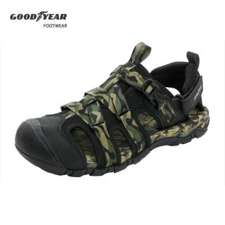 【GOODYEAR 固特異】海豹II-護趾寬楦運動涼鞋/男鞋 防撞鞋頭 快插扣 軍綠(GAMS43745)