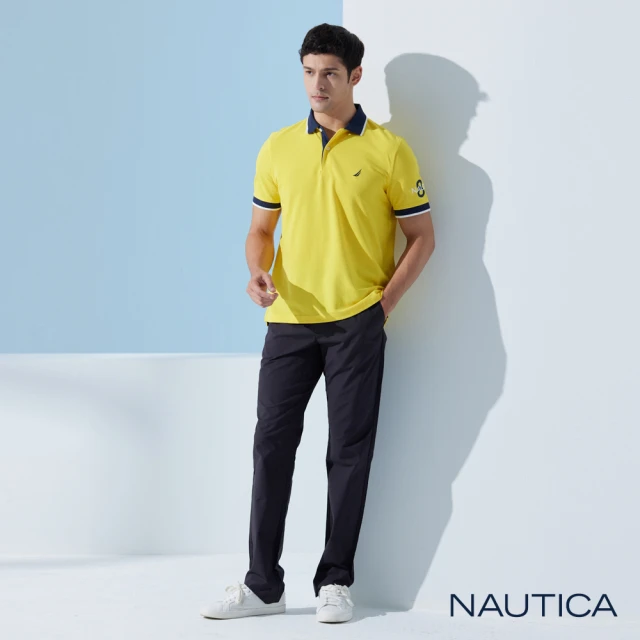 NAUTICA 男裝 COOL MAX涼感素面長褲(黑色)