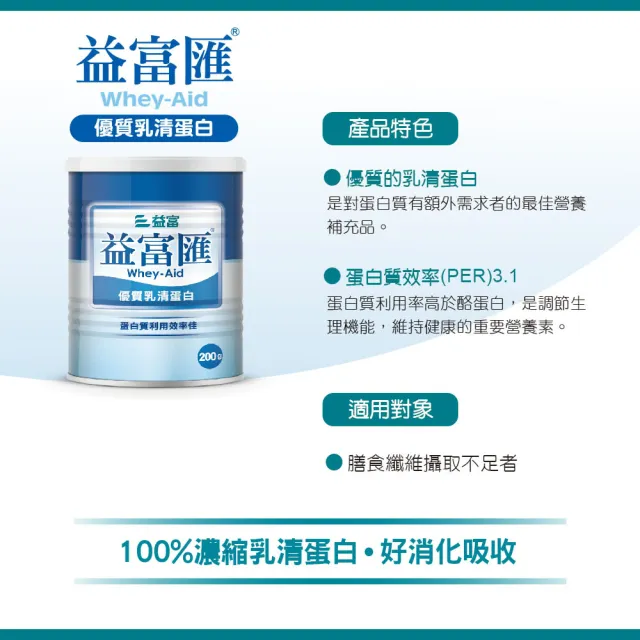 【益富】益富匯 優質乳清蛋白200g(蛋白質利用率高)