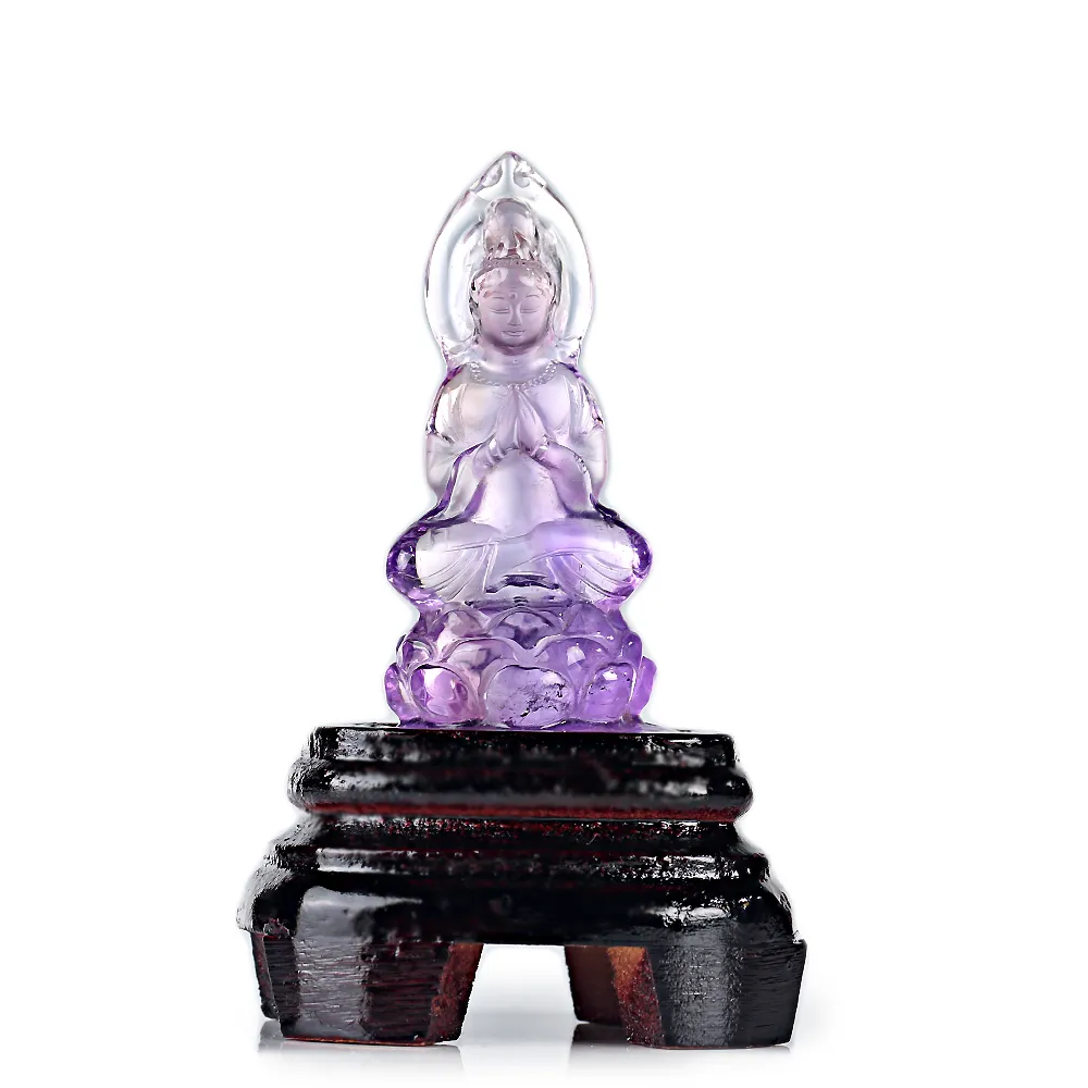 開運方程式】紫水晶觀音佛像12公分(k02水晶佛像l水晶雕件l淨化/入厝禮