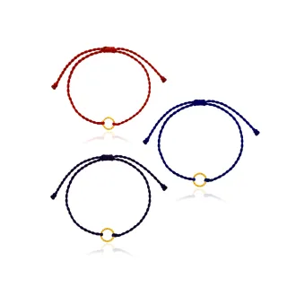【金緻品】黃金蠟繩手鍊 覺醒 0.04錢(純金手鍊 細蠟繩 麻花圈 圈圈 圓圈 甜甜圈 編織 蠶絲蠟線 手工編繩)
