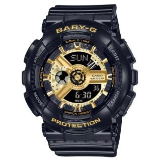 【CASIO 卡西歐】BABY-G 立體層次雙顯腕錶 黑 BA-110X-1A 43.3mm