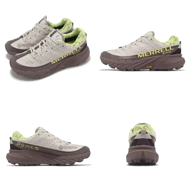 【MERRELL】越野跑鞋 Agility Peak 5 GTX 女鞋 綠 棕 紫 防水 襪套 緩衝 抓地 運動鞋(ML068166)