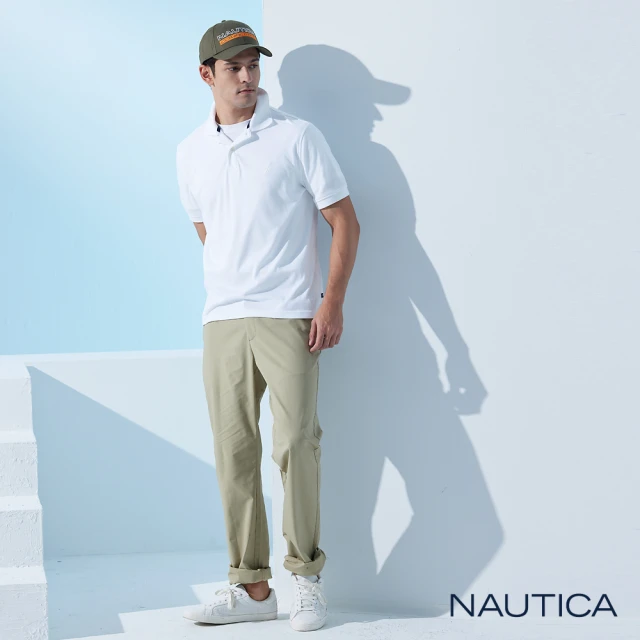 NAUTICA 男裝 COOL MAX鬆緊涼感長褲(卡其)