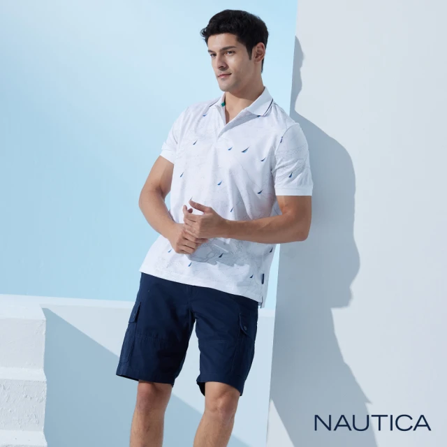 NAUTICA 男裝 經典素面休閒口袋短褲(深藍)