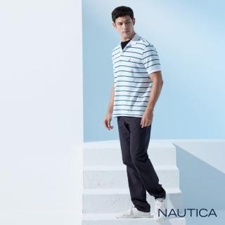 【NAUTICA】男裝 COOL MAX鬆緊涼感長褲(黑色)