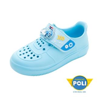 【POLI 波力】童鞋 波力 輕量電燈洞洞鞋/透氣 防水 輕量 舒適 臺灣製 藍(POKG34306)