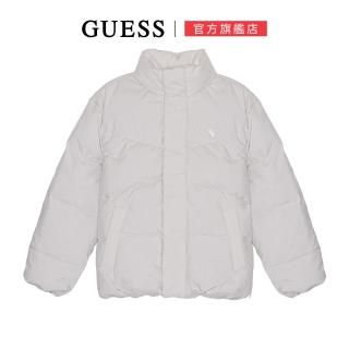 【GUESS】經典LOGO輕量立領羽絨外套(兩色任選)
