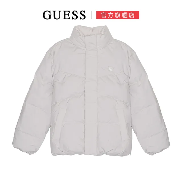 【GUESS】經典LOGO輕量立領羽絨外套(兩色任選)