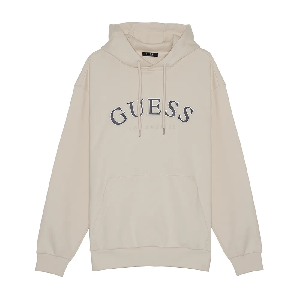 【GUESS】簡約洛杉磯字母LOGO刷毛帽T(三色任選)