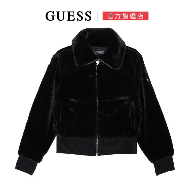 【GUESS】大翻毛領拉鍊外套(兩色任選)