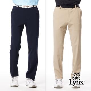 【Lynx Golf】男款日本進口面料吸排涼感機能彈性舒適配布剪接造型口袋貼膜設計平口休閒長褲(二色)