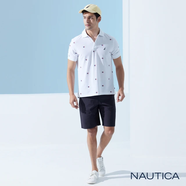 NAUTICA 男裝 COOL MAX經典素面休閒短褲(黑色)