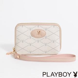 【PLAYBOY】零錢包附手挽帶 Graceful系列(米白色)