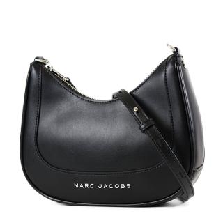 【MARC JACOBS 馬克賈伯】牛皮拉鍊肩背/斜背二用HOBO包-黑色