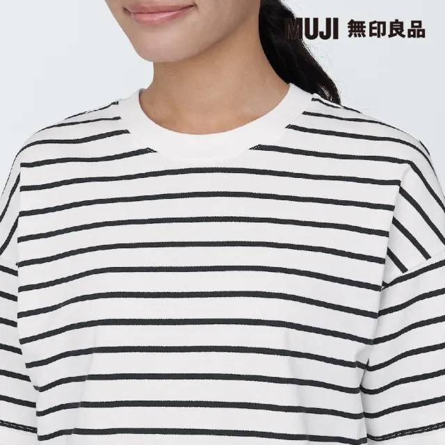 【MUJI 無印良品】女有機棉橫紋圓領短袖T恤(共8色)