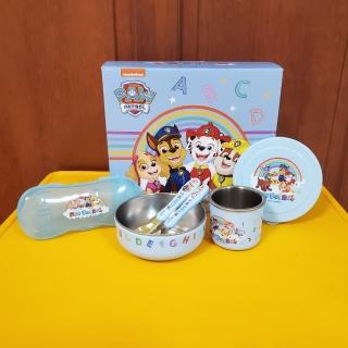 【paw patrol 汪汪隊立大功】不鏽鋼餐具4件組(兒童餐具; 杯子; 盤子;碗; 汪汪隊;兒童;不鏽鋼餐具)