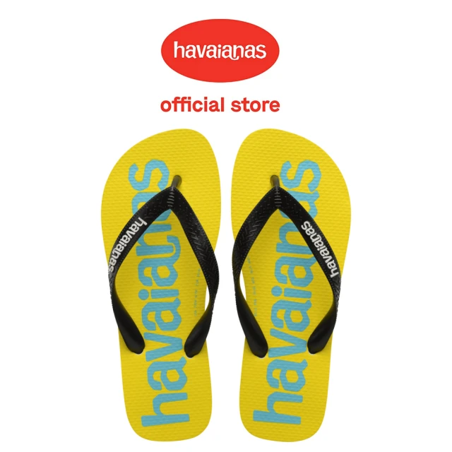 havaianas 哈瓦仕 拖鞋 男鞋 女鞋 夾腳拖 大LOGO Top Logomania 2 黃黑 4145741-0128U(哈瓦士)