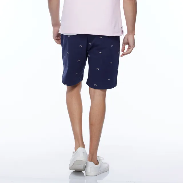 【NAUTICA】男裝 滿版船槳圖騰印花休閒短褲(深藍)