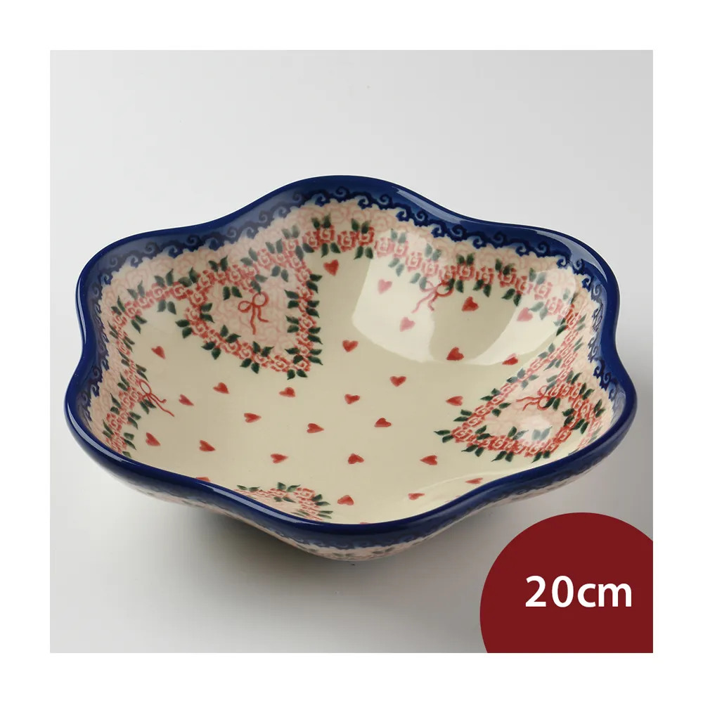 【波蘭陶】Vena  花型盤{小} 造型餐盤 陶瓷盤 菜盤 水果盤 點心盤 20cm 波蘭手工製(六月新娘系列)