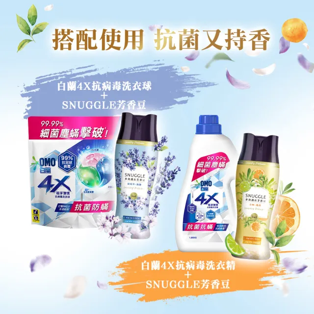 【SNUGGLE】熊寶貝多效護衣芳香豆 罐裝x1+補充包x1(藍風鈴/雪松/法國玫瑰/鼠尾草/青檸/梨花鈴蘭/白桃茉莉)