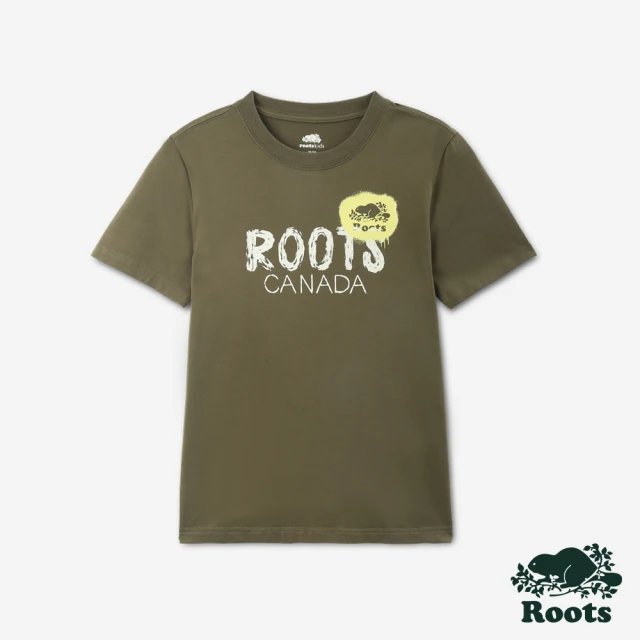 RootsRoots Roots 大童- ROOTS GRAFFITI短袖T恤(綠色)