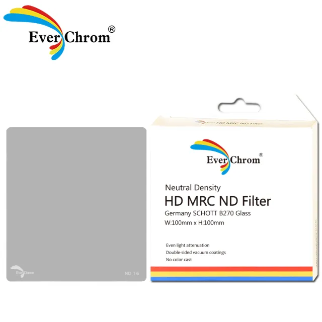 【EverChrom 彩宣】ND16方形專用減光鏡―內附磁鐵框100x100mm