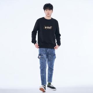 【5th STREET】男裝LOGO迷彩圖案長袖T恤-黑色