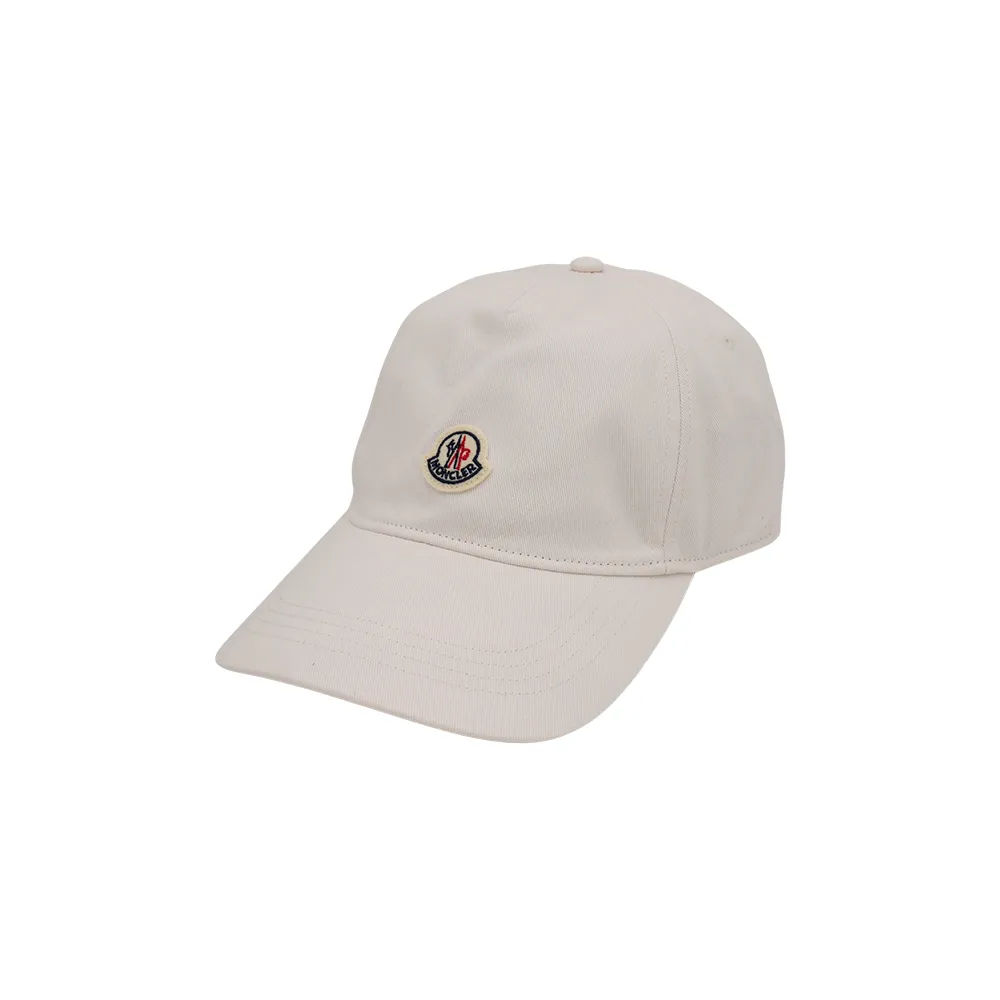 【MONCLER】棉布品牌徽標棒球帽(米白)