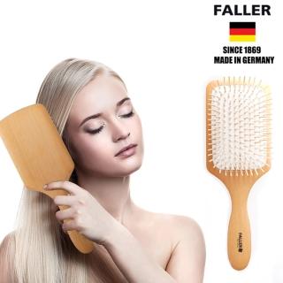 【FALLER 芙樂】德國製FSC櫸木氣墊好按摩木齒梳 防靜電柔順直髮(氣墊好按摩梳/梳頭按摩美容/幸福母親節)