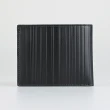 【Paul Smith】PAUL SMITH印銀字LOGO牛皮浮雕設計6卡對折短夾(黑)