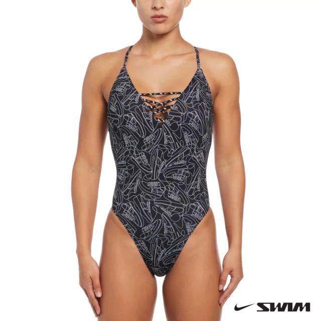 【NIKE 耐吉】SWIM 女泳裝 ICON女性連身泳裝 黑 NESSE239-011(女連身)