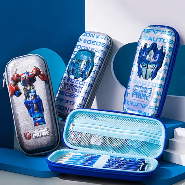 【TRANSFORMERS 變形金剛】EVA材質3D立體透明浮雕大容量多分層防水筆袋鉛筆盒(多款可選)