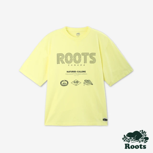 【Roots】Roots 男裝- NATURE CALLING短袖T恤(淡黃)