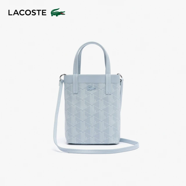 LACOSTE 包款-印花塗層帆布迷你托特包(藍色)好評推薦