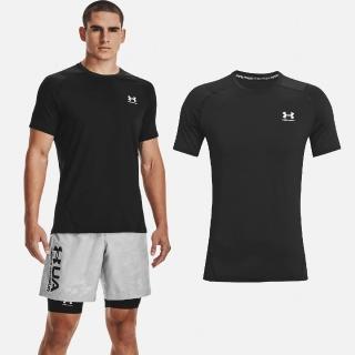 【UNDER ARMOUR】短袖 HG Armour Tee 男款 黑 白 吸汗 快乾 緊身 運動 籃球 UA(1361683001)