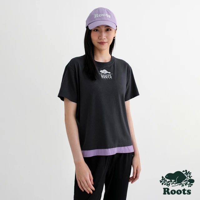 【Roots】Roots 女裝- ROOTS METALLIC短袖T恤(深灰色)