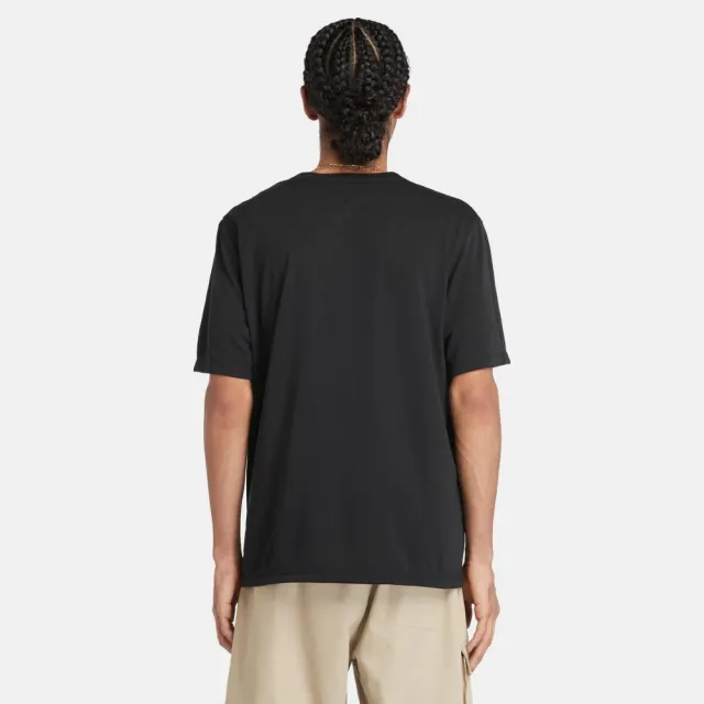 【Timberland】男款黑色抗UV 短袖T恤(A5YZ7001)