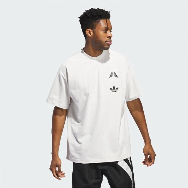 【adidas 愛迪達】上衣 男款 短袖上衣 運動 三葉草 AE GFX TEE 白 IW2733