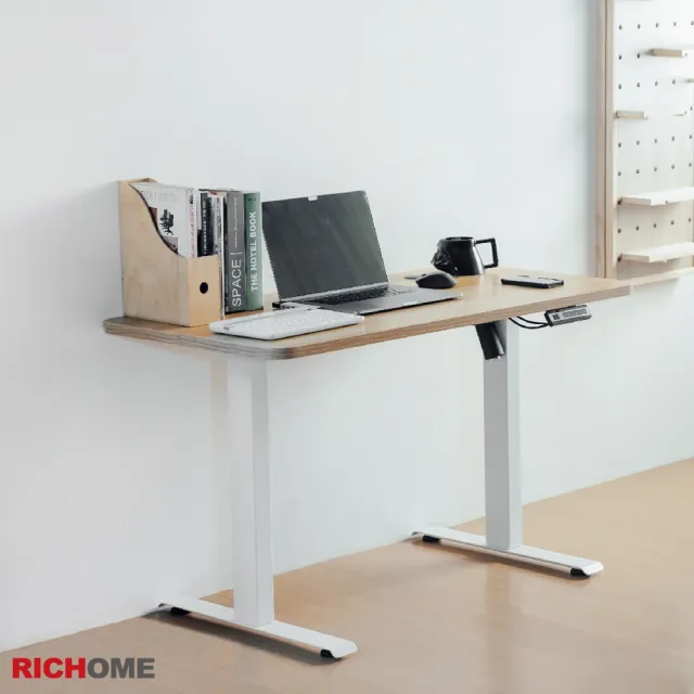【RICHOME】黑爵士電動升降工作桌/書桌/電腦桌/吧檯桌(多功能可調節高度)