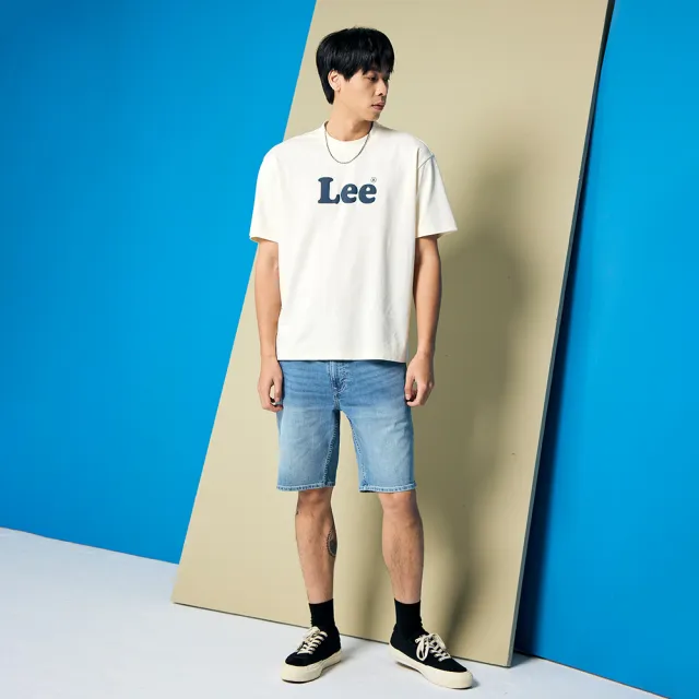 【Lee】男裝 牛仔短褲 / 涼感 902 五口袋刷白 淺藍洗水(LB422007471)