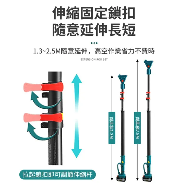 【Ogula 小倉】高枝鋸 伸縮高空鋸 6寸無刷電鏈鋸（十節一電+長桿+座充）(高枝鋸/高空鋸/電動鋸子/高空鋸)