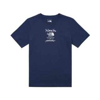 【The North Face】TNF 短袖上衣 U MFO TYPESETTING LOGO S/S TEE - AP 男女 藍(NF0A8AUW8K2)