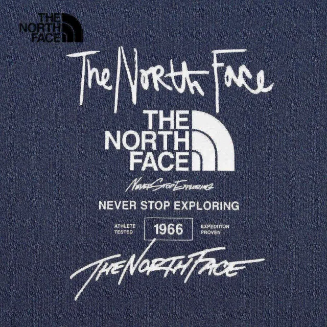 【The North Face】TNF 短袖上衣 U MFO TYPESETTING LOGO S/S TEE  - AP 男女 藍(NF0A8AUW8K2)