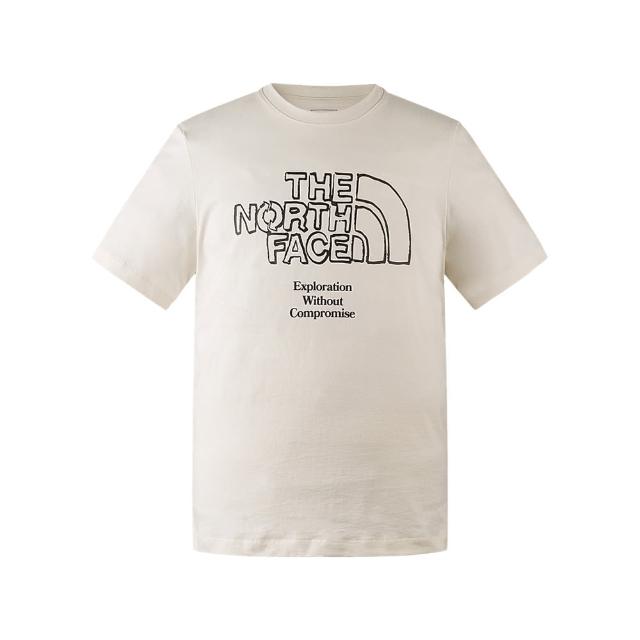 【The North Face】TNF 短袖上衣 休閒 U MFO S/S ECO BRAND TEE - AP 男女 米白(NF0A8AUXQLI)