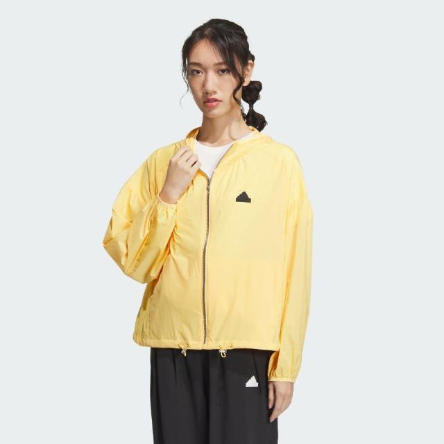 【adidas 愛迪達】外套 女款 運動連帽外套 亞規 TECH UPF HD JKT 黃 IM8836