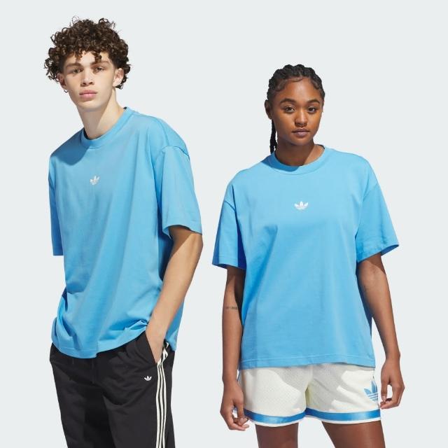 【adidas 愛迪達】上衣 男款 女款 中性 短袖上衣 運動 三葉草 亞規 CLASSIC TEE 藍 IR6382