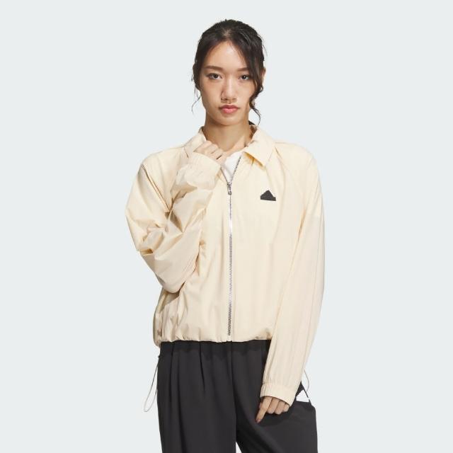 【adidas 愛迪達】外套 女款 運動外套 TECH SHIRKT 米色 IM8819