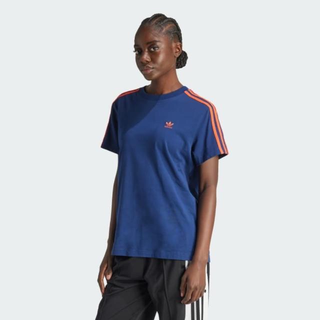 【adidas 愛迪達】上衣 女款 短袖上衣 運動 三葉草 亞規 ADIBRK TEE 藍 IU2476